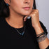 Gris | Argent sterling .925 | Collier fermoir infini verre sirène